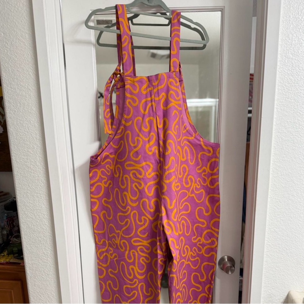 Vibrant Pink and Orange Overalls